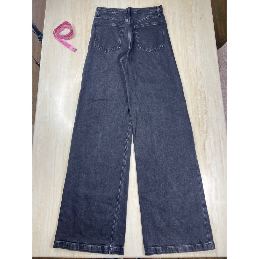 Gap High Stride Wide Leg Jeans Washed Black High Rise Denim 27 4 Tall A36 - Picture 6 of 13
